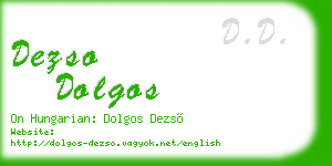 dezso dolgos business card
